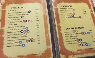 Las Tercias menu