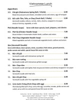 Singha Thai 2 menu