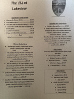 The Lake View Club menu