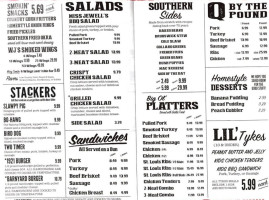 Willie Jewell's Old School -b-q menu