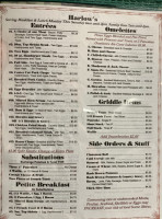 Harlow's Diner menu