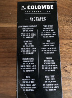 La Colombe Coffee Roasters menu