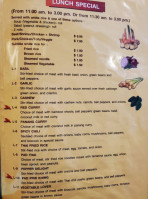 Thai Chefs menu