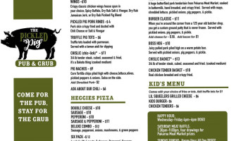 The Pickled Pig Pub menu