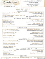 Driftwood Southern Kitchen menu