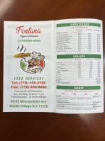 Fontana Pizzeria menu