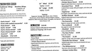 Lombardi's New York Pizza Wings menu