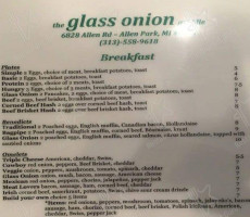 The Glass Onion Griddle menu