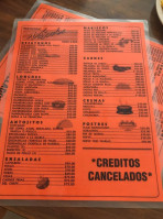 Napoles menu