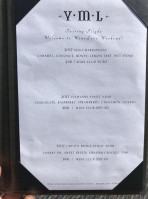 Vml Winery menu