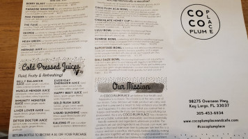 Coco Plum Place menu