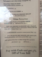 Americana menu