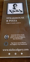 Nick's Steakhouse & Pizza menu