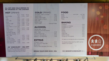 Baked Café & Bakery menu