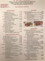 Spicy Hut menu