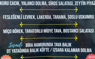 Tamam Meyhane menu