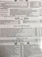 Tootie's menu