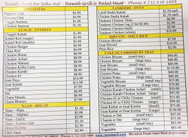 Nawab Grill Halal Meat menu