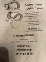 Ballerup Grillbar Og Cafeteria menu