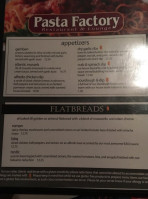 Pasta Factory menu