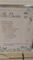 Ita Cocina menu