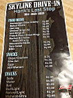 Skyline Drive In menu