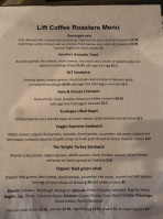 Lift Coffee Roasters menu