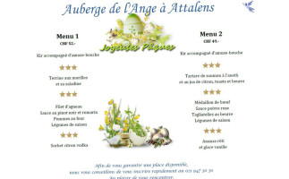 Auberge de l'Ange menu