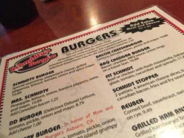 Schmidty's Burgers menu