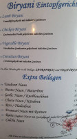 Curry Corner menu