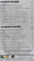 Aranykerék Vendéglő menu