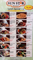 Sun Star Chinese Xīn Xīng Měi Shí menu