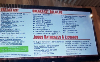 El Molino De Oro menu