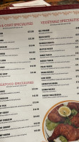 Tandoor Indian menu