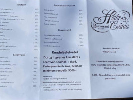 Határ Csárda menu