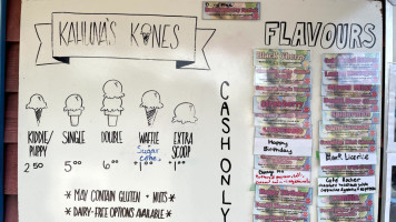 Kahuna's Kones menu