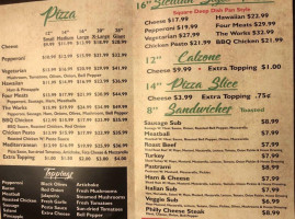 Janos Pizza menu