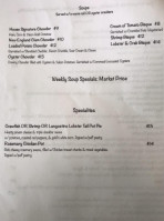 The Chowder House menu