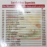 Fazenda dos Pães menu