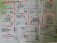 Chinois Nouveau Kim Sing menu