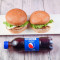 2 Cheese Chicken Burger Pepsi 250 Ml