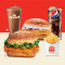 1 Crispy Chicken Double Patty 1 Fiery Chicken 1 King Fries 1 Choklad Tjock Shake 1 Medium Pepsi