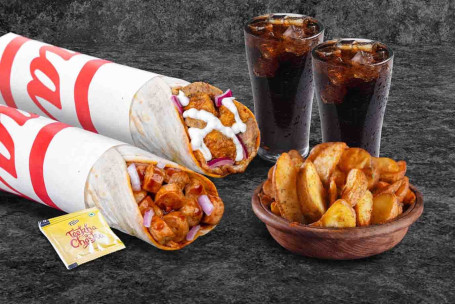 (Ter Till 2) Rökt Korv Bhuna Chicken Overload Wraps Måltid