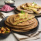 Paneer Paratha With Raita, Pickle Papad