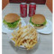 Combo 2: Dois X Burguer Com Batata 2 Coca Cola Original Lata 350Ml