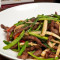 306 Shredded Beef W/ Chinese Garlic Sprout Jiǔ Cài Huā Niú Ròu Sī