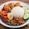 Pappa Special Nasi Lemak (2 Dishes) With Curry Chicken And Sambal Prawns