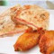 T50. Zhī Shì Huǒ Tuǐ Xiāng Cōng Báo Bǐng Pèi Xiāng Máo Jī Yì T50. Cheese-Ham Pizza Garlic Chicken Wings